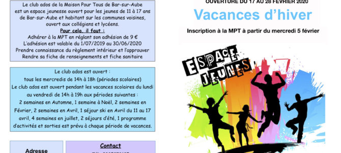 Vacances de février 2020